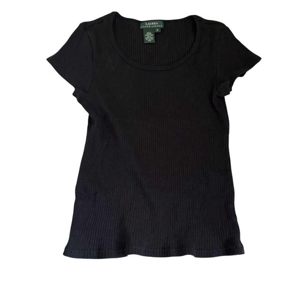 Vintage Ralph Lauren Black Short Sleeve Ribbed Tee
